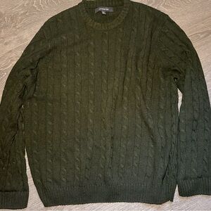 Croft & Barrow Olive Green Cable Knit Sweater XL